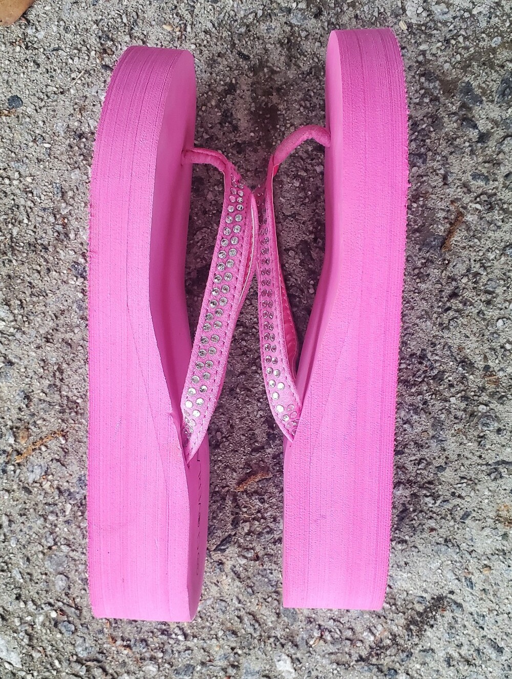 Pink Rhinestone Flip Flops - Picture 3 of 5
